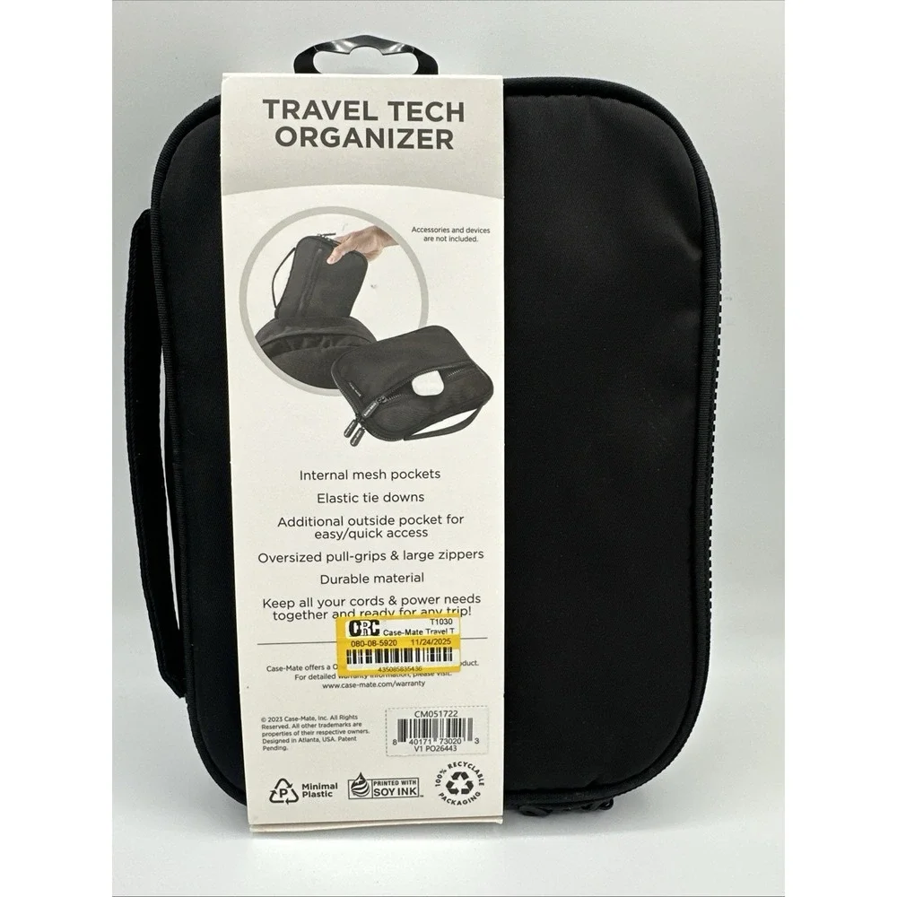 CASE-MATE Travel Tech Organizer Bag for Device Accessories iPhone Android
